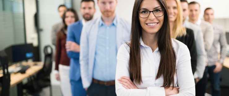 Banner žena vedoucí