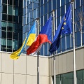 Ukrainian flag in front of the SAO